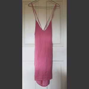 Lulu's Rose Cross-back Sexy Silky Slip Dress M